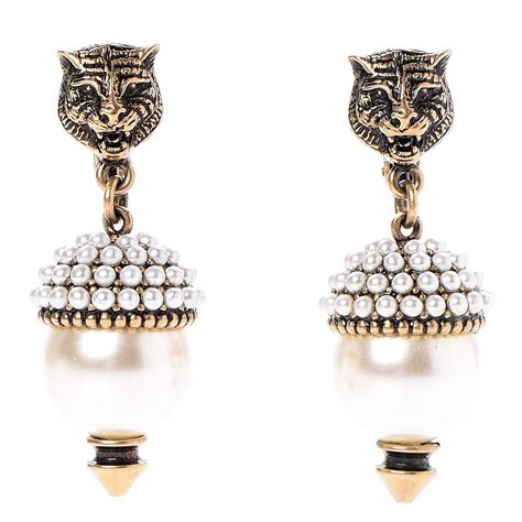 gucci feline earrings